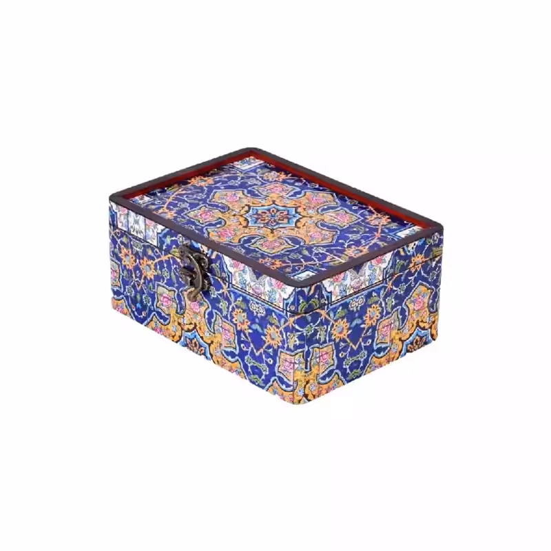 02601026- صندوقچه دکوپاژ متوسط مستطیل18در13در8-ستاره-ماهد