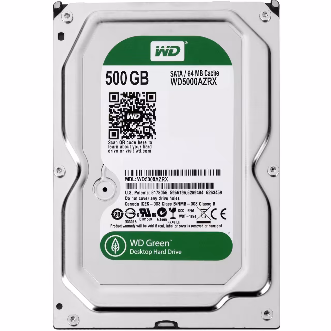 هارددیسک اینترنال وسترن دیجیتال سری سبز مدل WD5000AZRX ظرفیت 500 گیگابایت