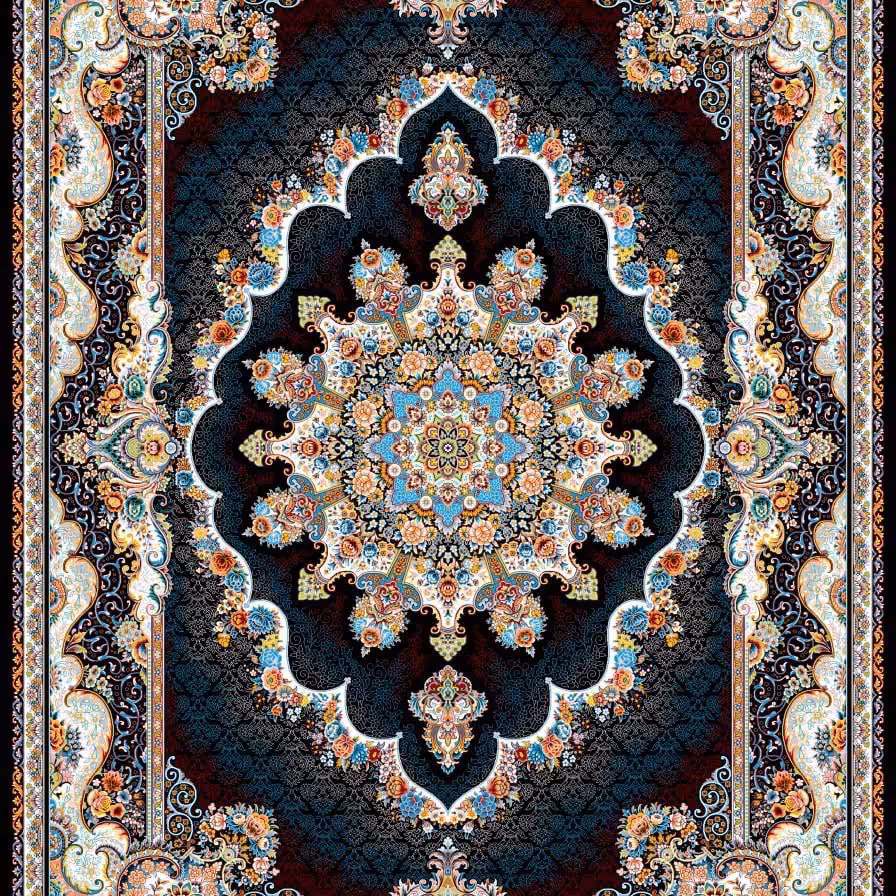 فرش  اکرلیک  9 متری 700 شانه طرح نیلا رنگ سرمه ای کد N272