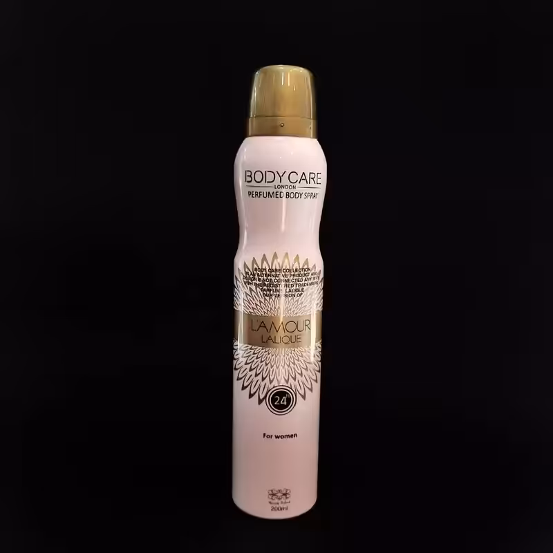 اسپری زنانه بادی کر رایحه لالیک لامور ماندگاری 24 ساعته مناسب برای روی لباس و بدن حجم 200 میلی لیتر
