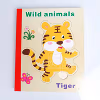 پازل کتابی چوبی 6 صفحه ای حیوانات کد XLE-609