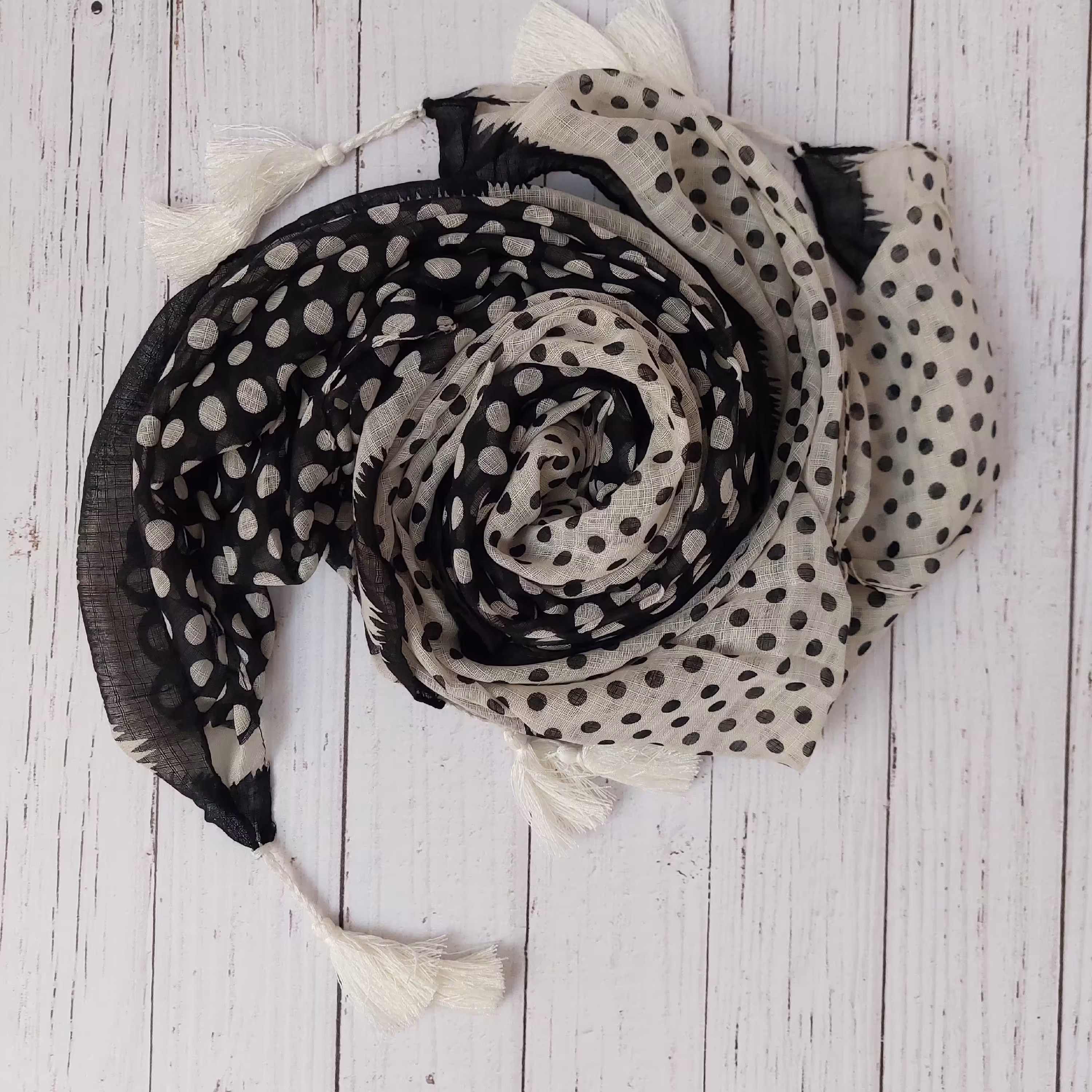 شال نخی خالدار طیفی تابستانه