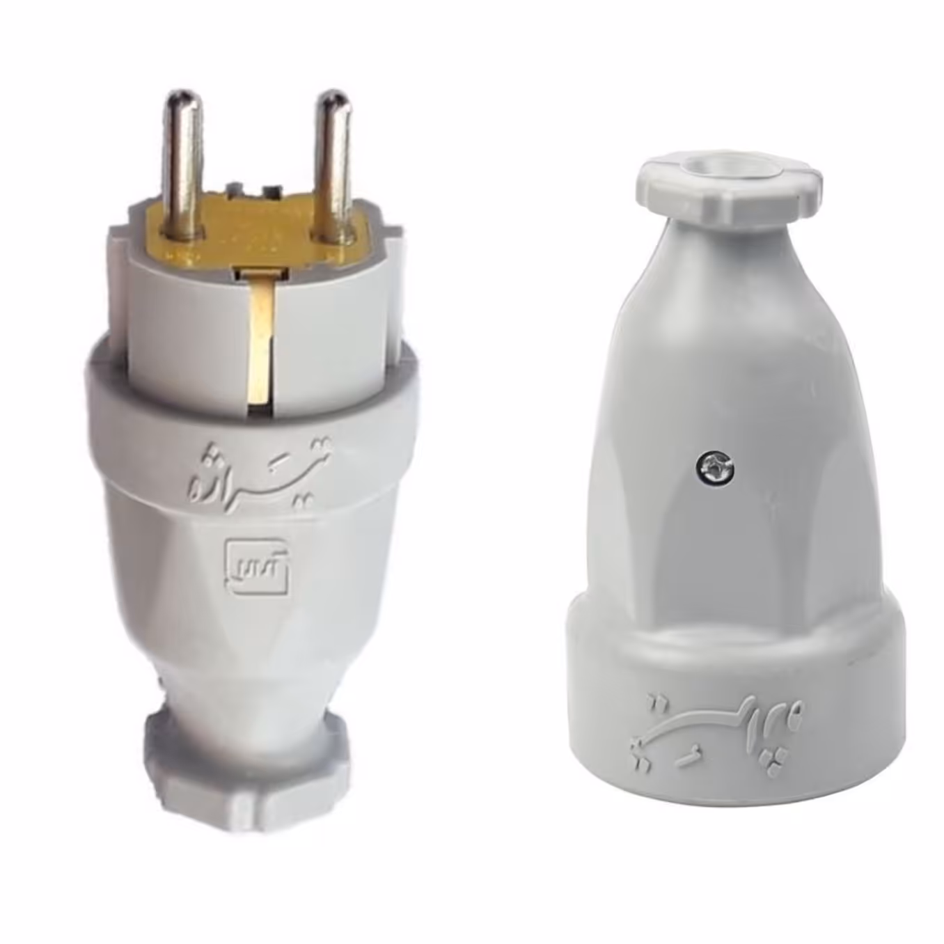 دوشاخه برق تیراژه مدل نر و مادگی مجموعه 2 عددی