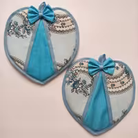 دو عدد دستمال قلبی آبی