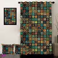 پرده رنس مدل S1-41076 به همراه تابلو و کوسن