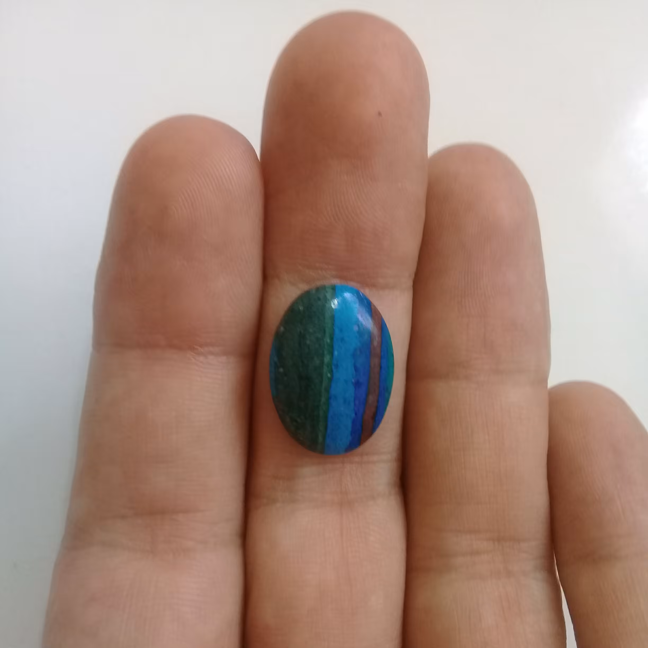 نگین عقیق رنگین کمان طبیعی و اصل سایز متوسط