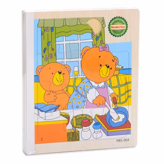 پازل کتابی چوبی مدل خرس کوچولو کد PBS-004