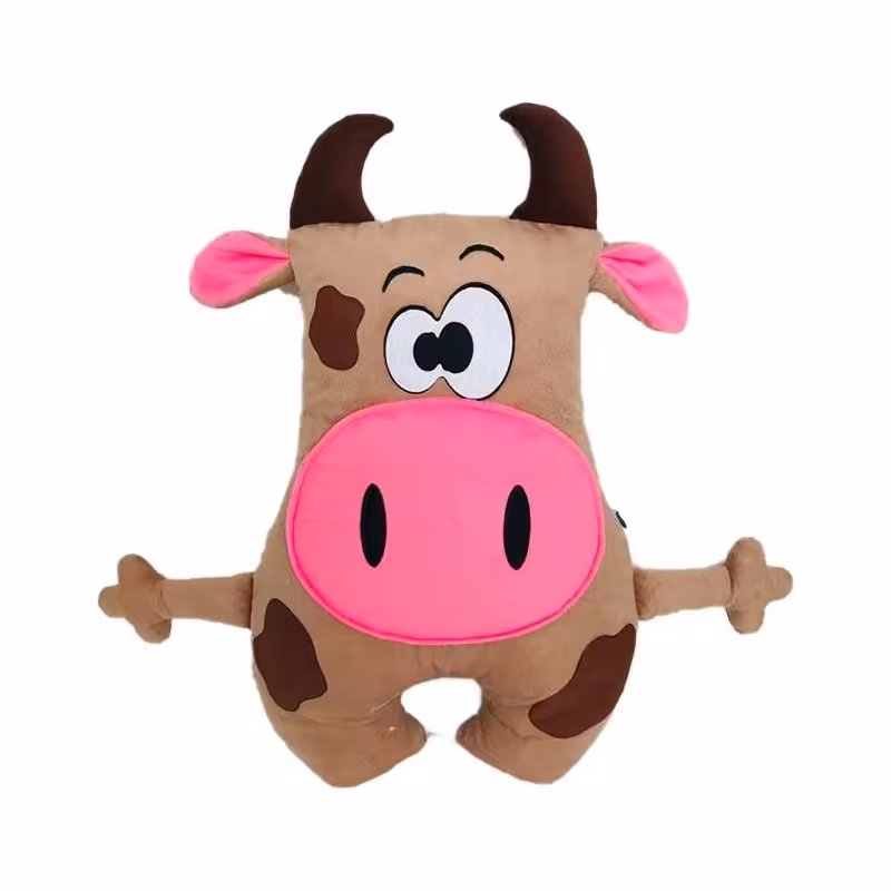 بالش و کوسن  عروسکی و  فانتزی گاو نسکافه ای