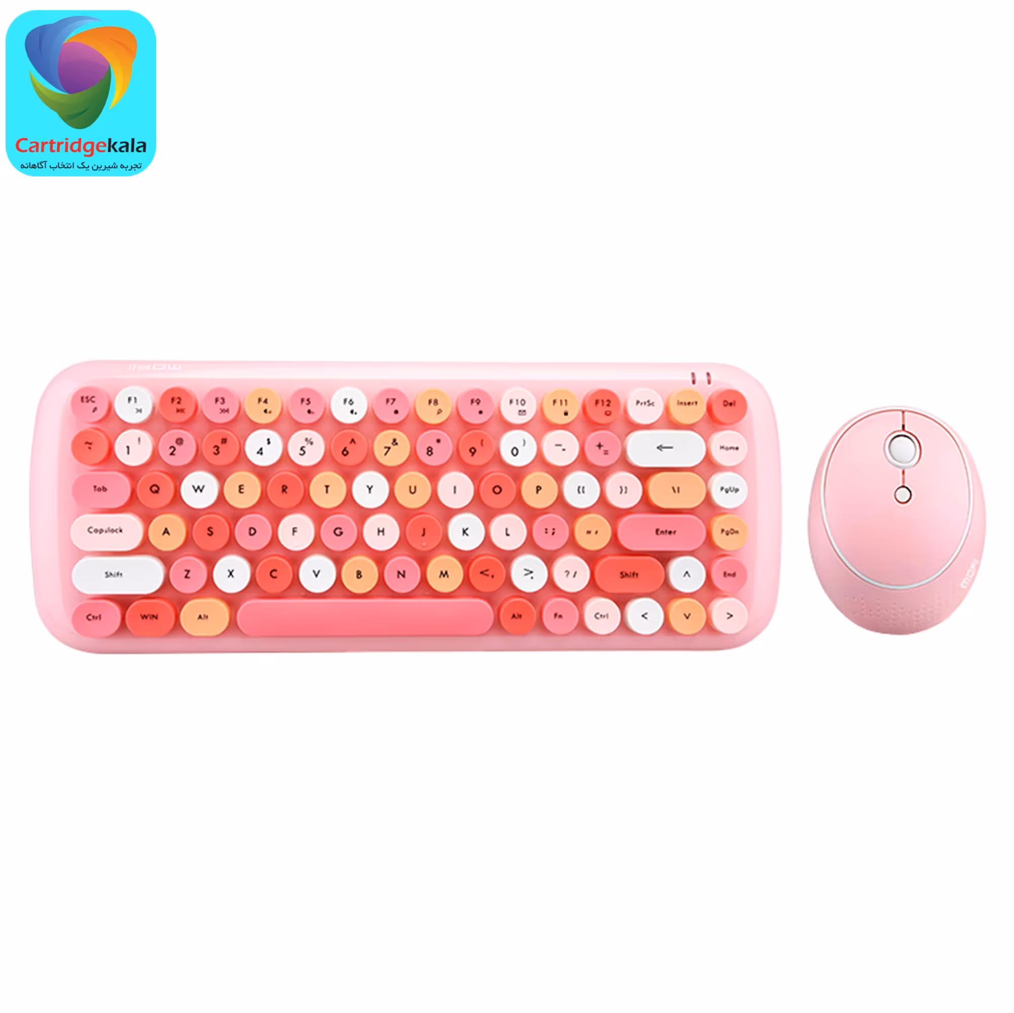 کیبورد و ماوس بی سیم مافی مدل CANDY  رنگ صورتی با گارانتی اصلی ژاتر