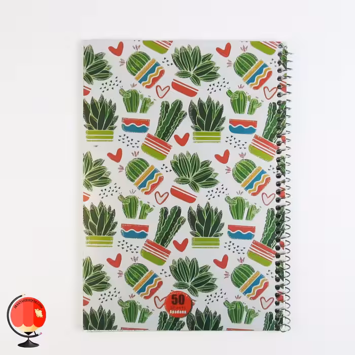 دفتر مشق 50 برگ سیمی طرح کاکتوس آپادانا