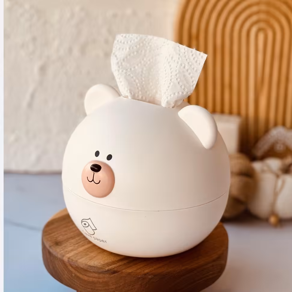 جا دستمال کاغذی فانتزی جا دستمال کاغذی خرس خارجی ارتفاع 16 سانت قطر 15 سانت
جنس پلاستیک درجه یک
در 2 رنگ 