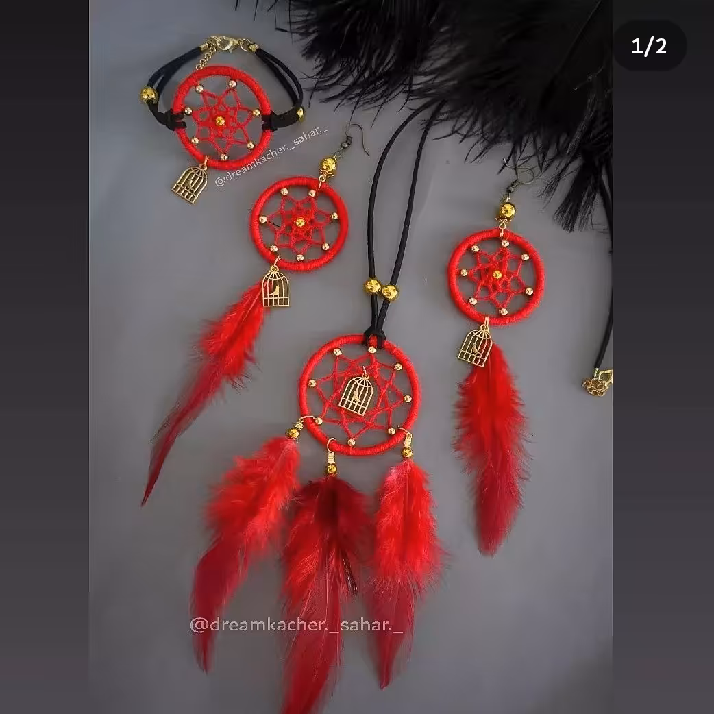 سرویس گردنبند. دستبند. گوشواره طرح دریم کچر با ارسال رایگان طرح یلدایی