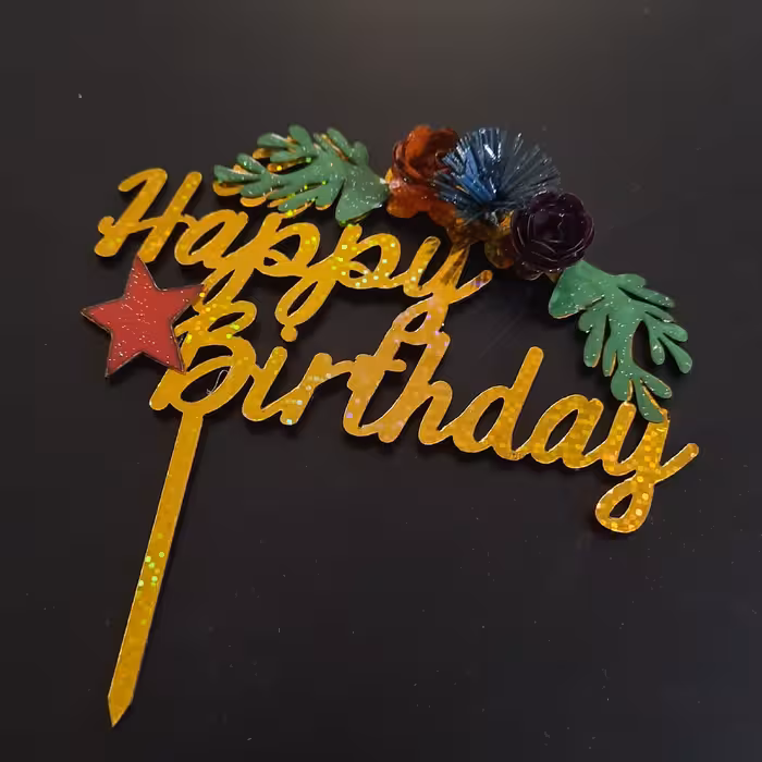 تاپر سه بعدی با گل برجسته و اکلیلی کد D01