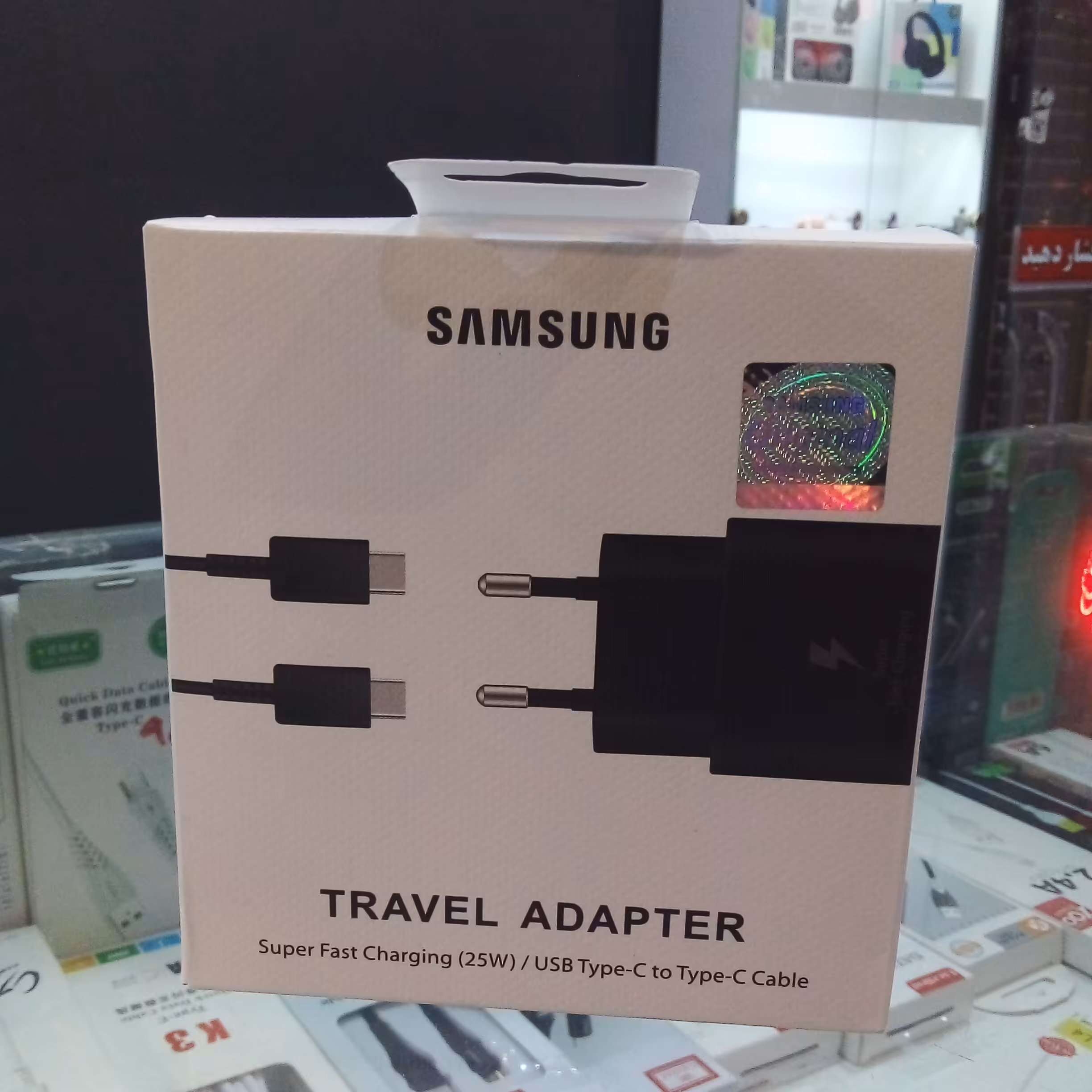 اداپتور 25 وات کابل دا ر دو سر تایپ سی