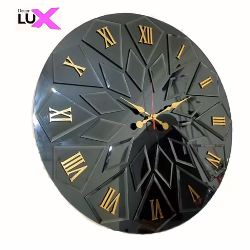 ساعت دیواری آینه ایی طرح فلاور