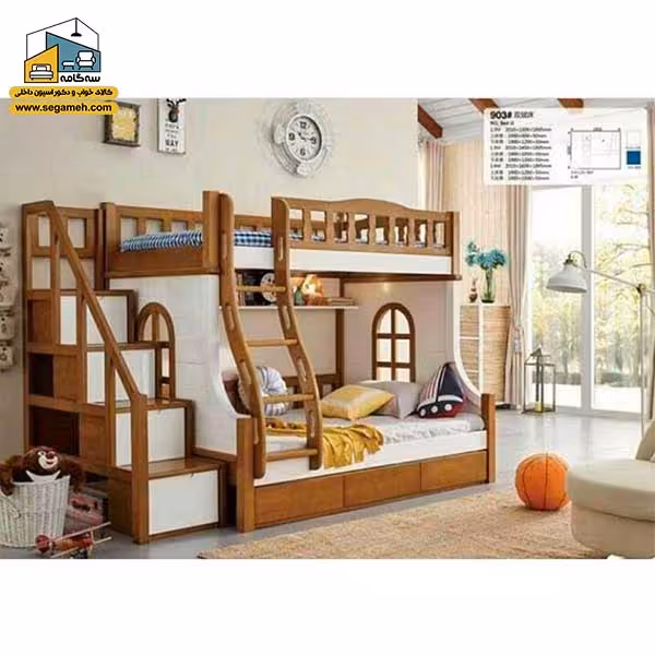 تخت خواب دوطبقه کد BTDP64 - فروشگاه سه گامه