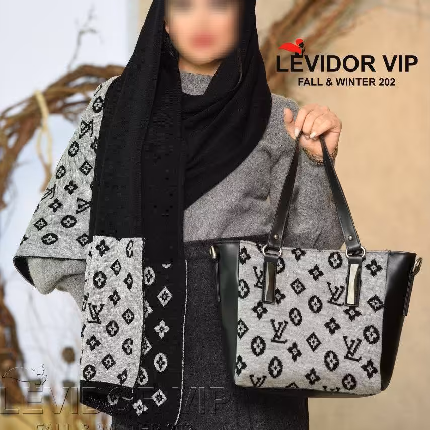 ست شال بافت و کیف بافت ال وی