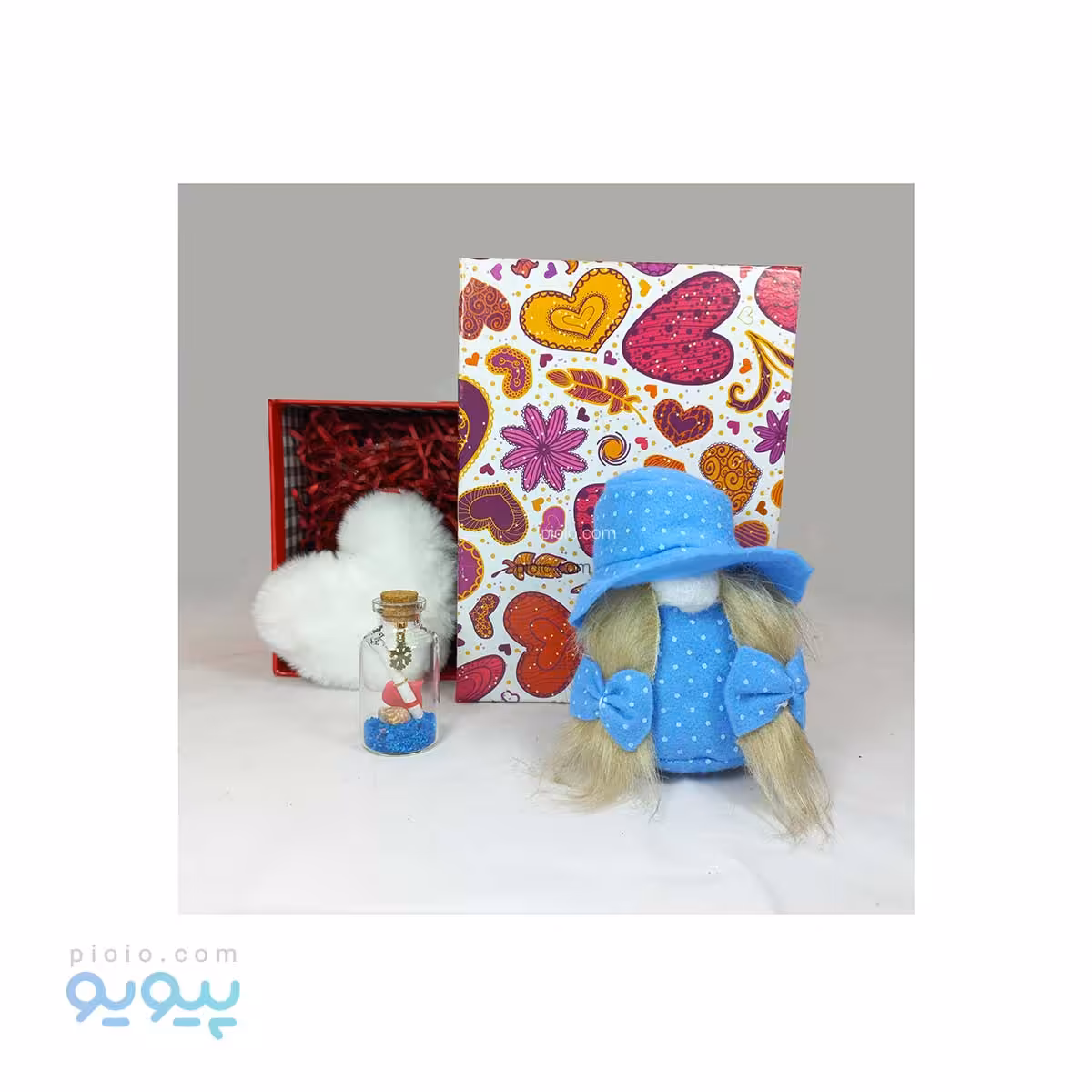 باکس هدیه ولنتاین با عروسک لیلیپوت آبی