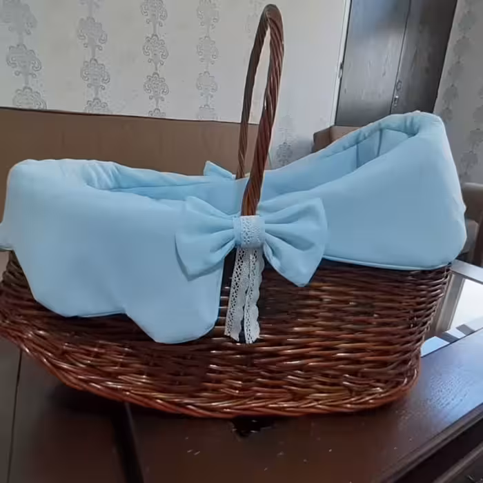 گهواره حصیری مرواربافی بسیارمحکم وزیبا