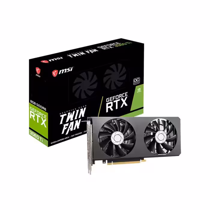 کارت گرافیک ام اس آی GeForce RTX 3060 Ti TWIN FAN 8G OC LHR