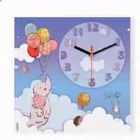 ساعت دیواری اتاق کودک طرح حیوانات و بادکنک کد 7019