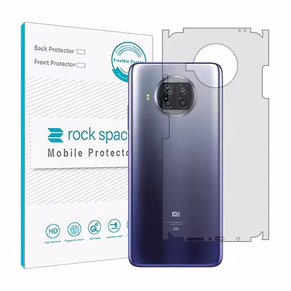 گلس محافظ پشت گوشی شیائومی Mi 10i 5G مدل نانو هیدروژل شفاف برند راک اسپیس کد 22954M