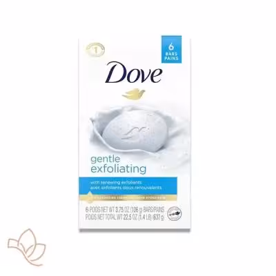 صابون لایه بردار ملایم داو بسته 6 عددی