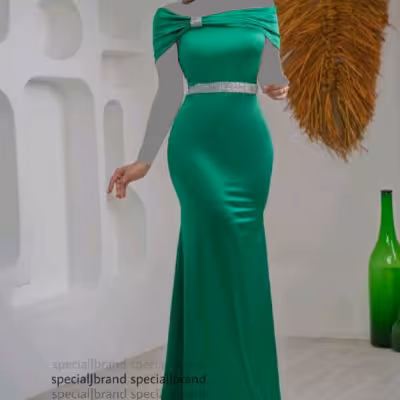 پیراهن مهمانی زنانه ساتن ترک مدل ماکسی مجلسی پونه