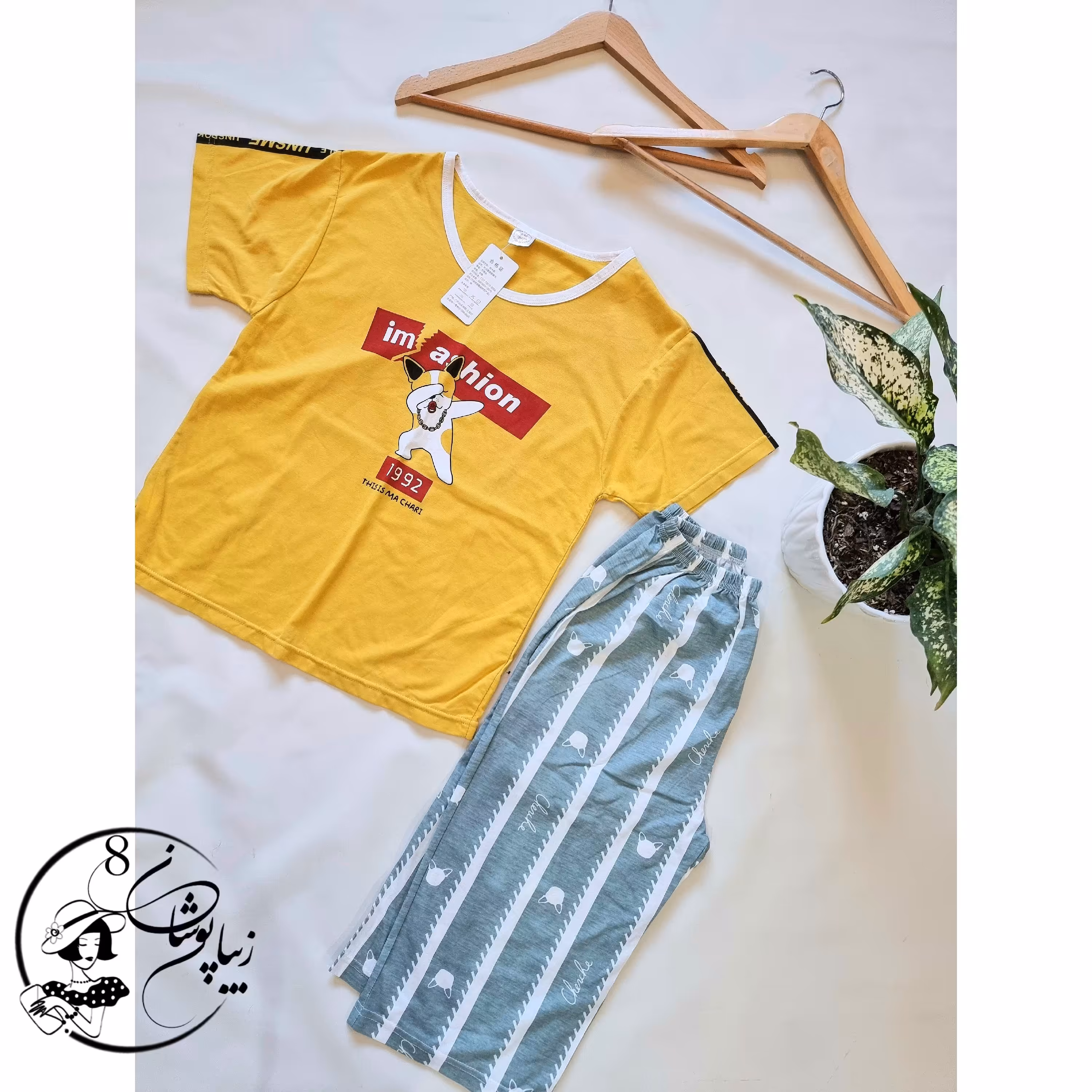 ست تیشرتو شلوارک نخپنبه وارداتی  مناسب سایز  مدیوم 