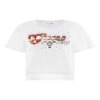 تی شرت سفید زنانه تیشرت یقه اورجینال Guess