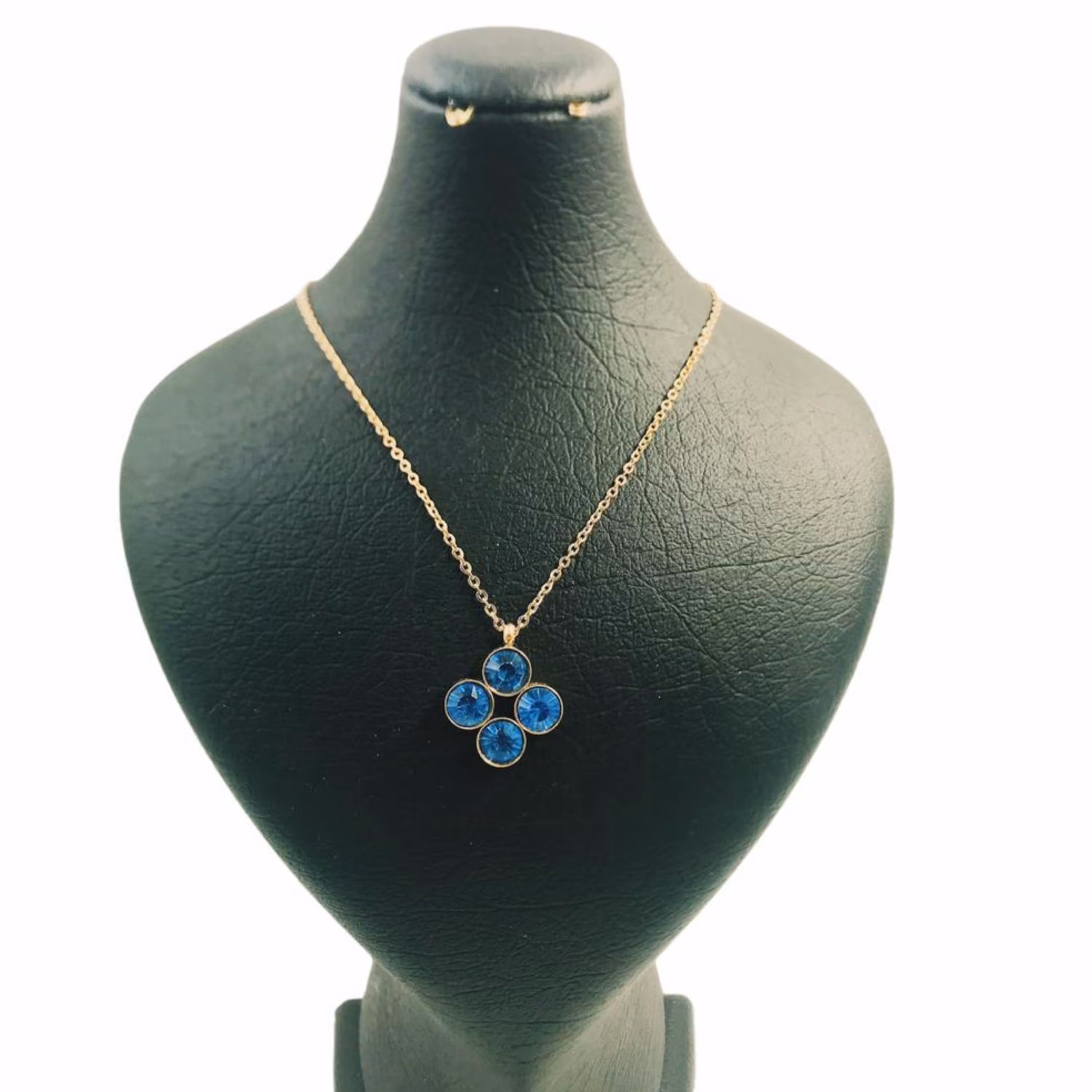 گردنبند استیل نگین آبی 1237