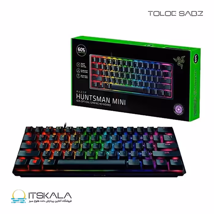 قیمت و خرید کیبوردمکانیکال ریزر RAZER HUNTSMAN MINI Black Purple | ITSKALA