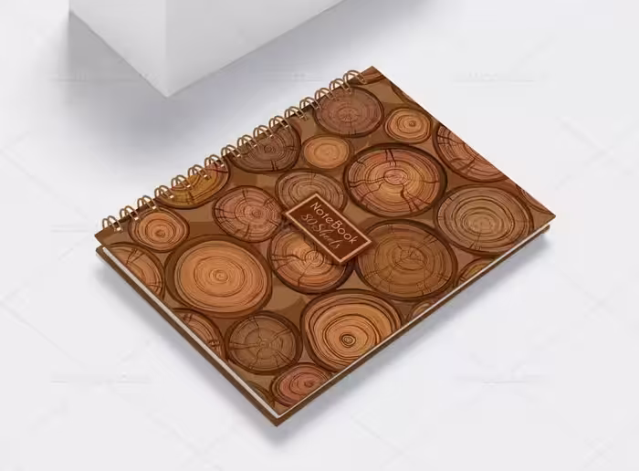 طرح جلد دفتر چوبی | گرافیک با طعم تربچه