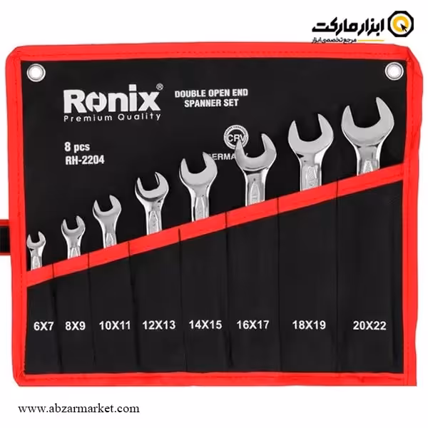 ست آچار دو سر تخت رونیکس 8 عددی مدل RH-2204