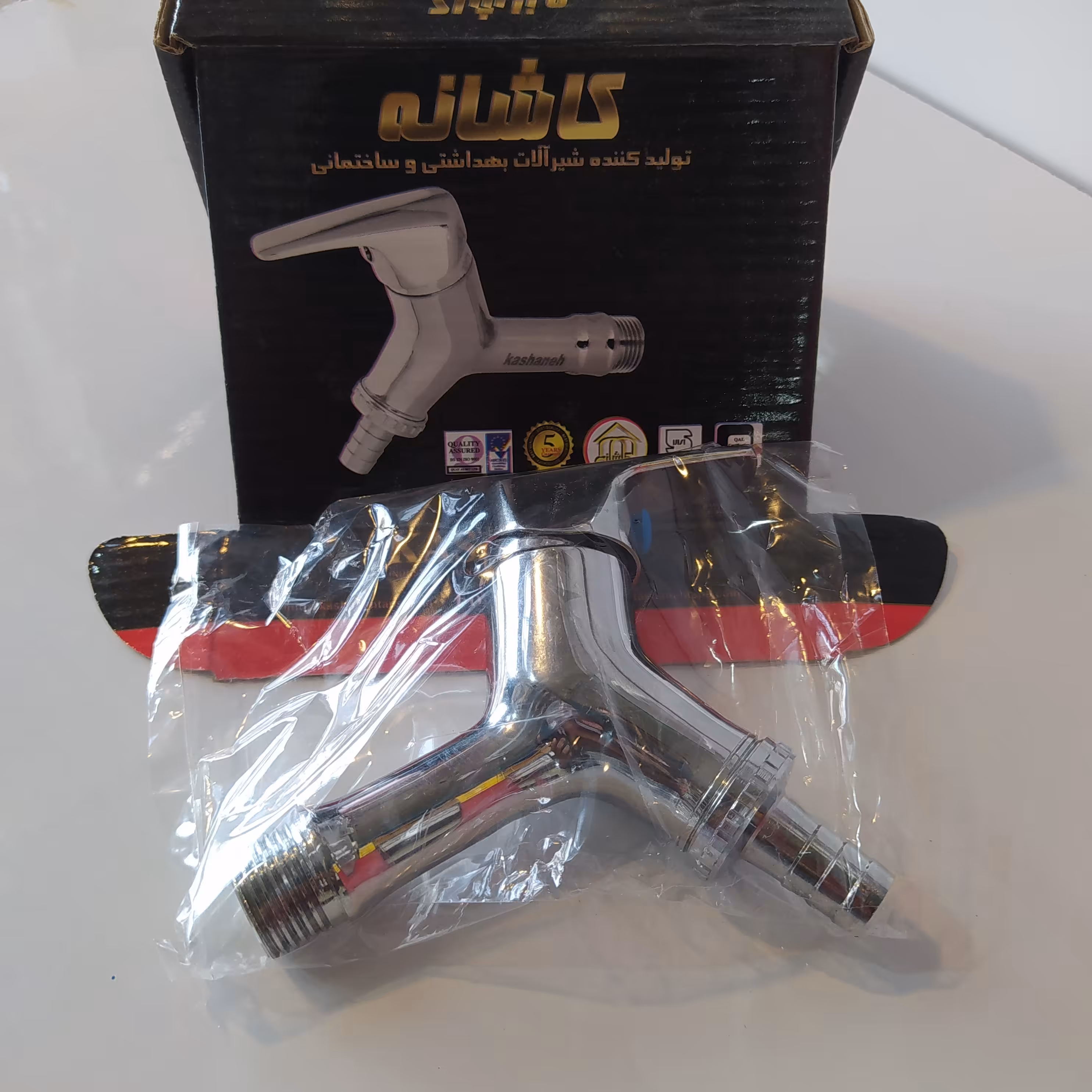 شیر شیلنگی اهرمی کروم براق ویژه حیاط،باغچه،تراس،پیلوت