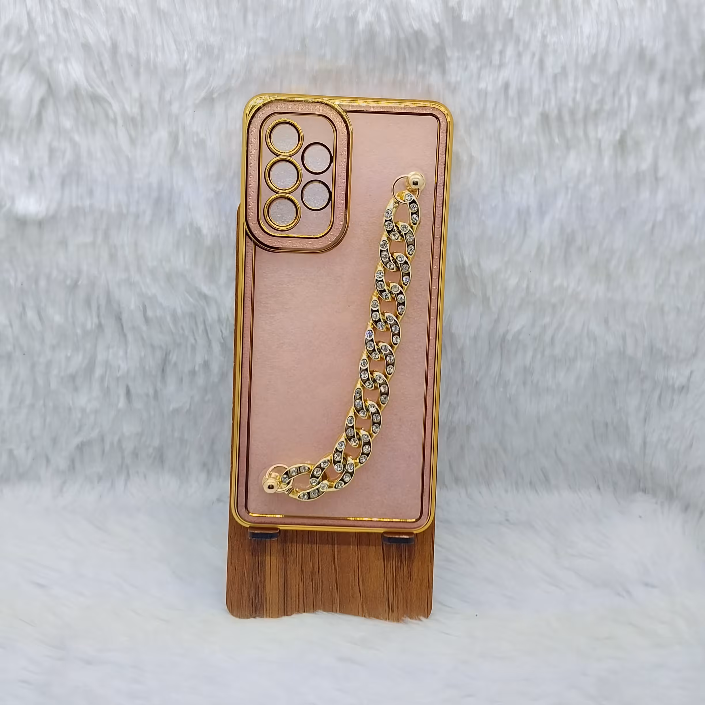 گارد (قاب) دخترانه گوشیA53 مدل دستبندی کارتیر رنگ صورتی مناسب گوشی Samsung A53 5G