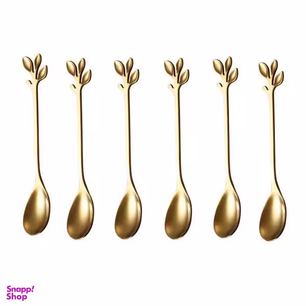 قاشق چای خوری طرح برگ کد 220512 مجموعه 6 عددی