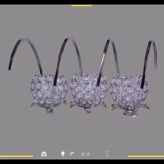 شمعدان 3شعله مدل پیچ توپی کروم