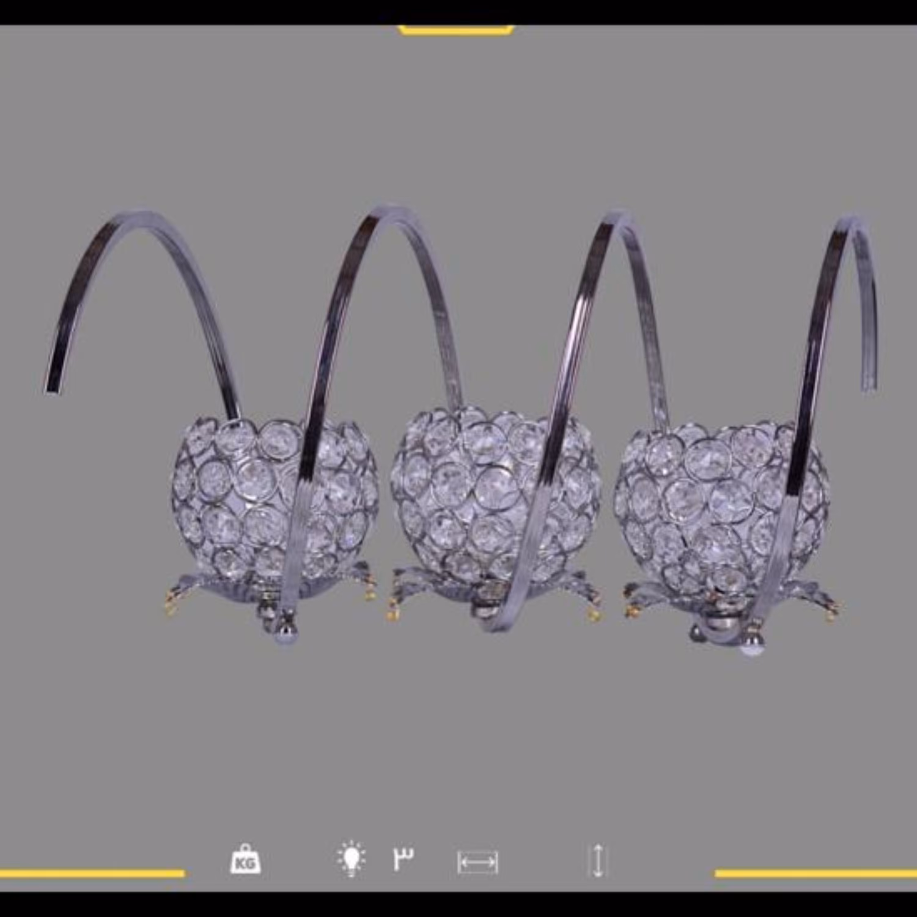 شمعدان 3شعله مدل پیچ توپی کروم