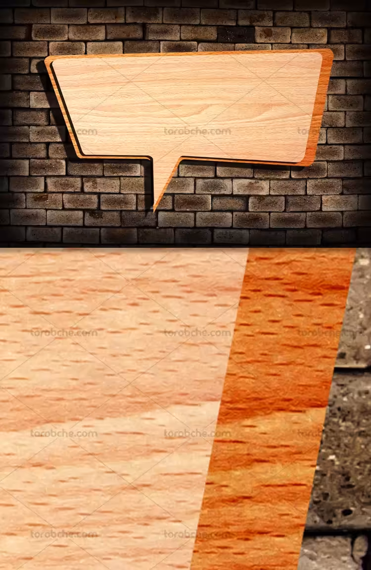 عکس با کیفیت باکس متن چوبی | گرافیک با طعم تربچه