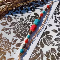 دستبند  وارداتی دو ردیفه طرح سنگ 