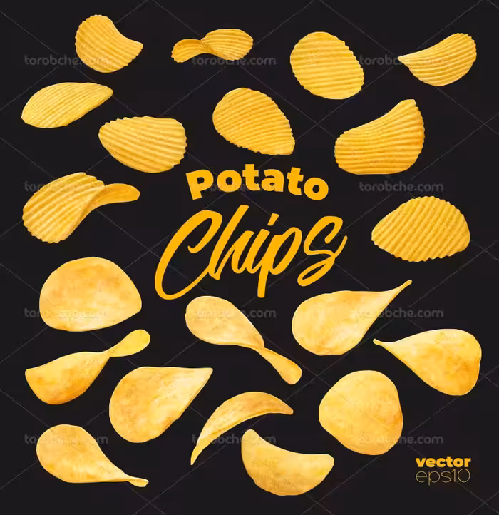 وکتور چیپس ساده | گرافیک با طعم تربچه