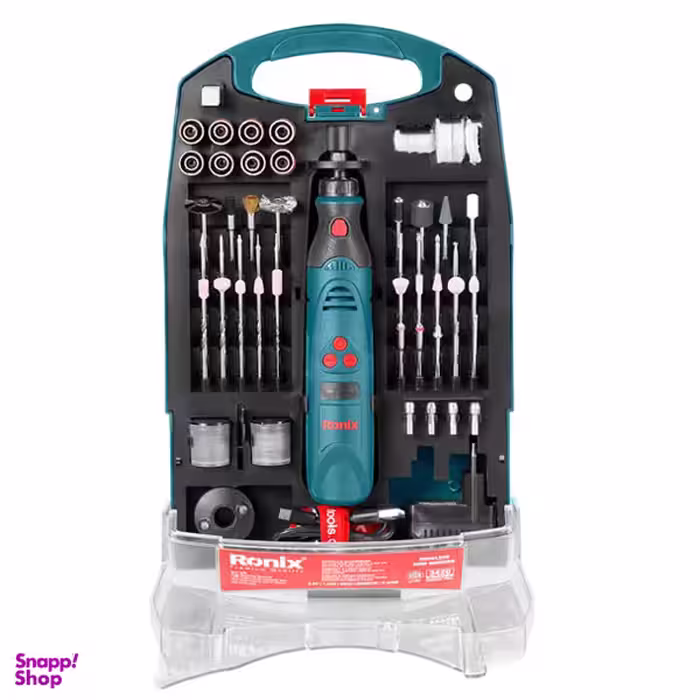 فرز مینیاتوری شارژی رونیکس (Ronix) مدل 3420 مجموعه 122 عددی
