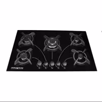 اجاق گاز صفحه شیشه ای 5 شعله مشکی  گژک مدلMG5065 همراه با ترموکوبل و نماد استاندارد