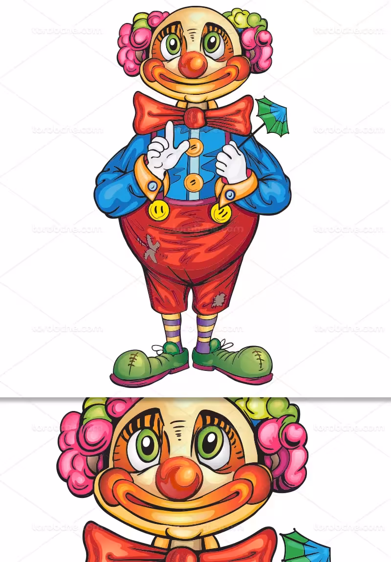 وکتور کاراکتر دلقک کارتونی | گرافیک با طعم تربچه