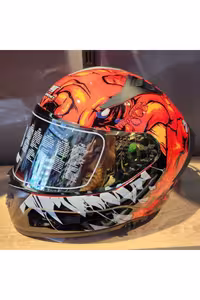 کلاه کاسکت موتورسیکلت نارنجی موتور Fx 201 Ozzard Orange Gold Vizier ایمنی بسته ام تی اس MTS