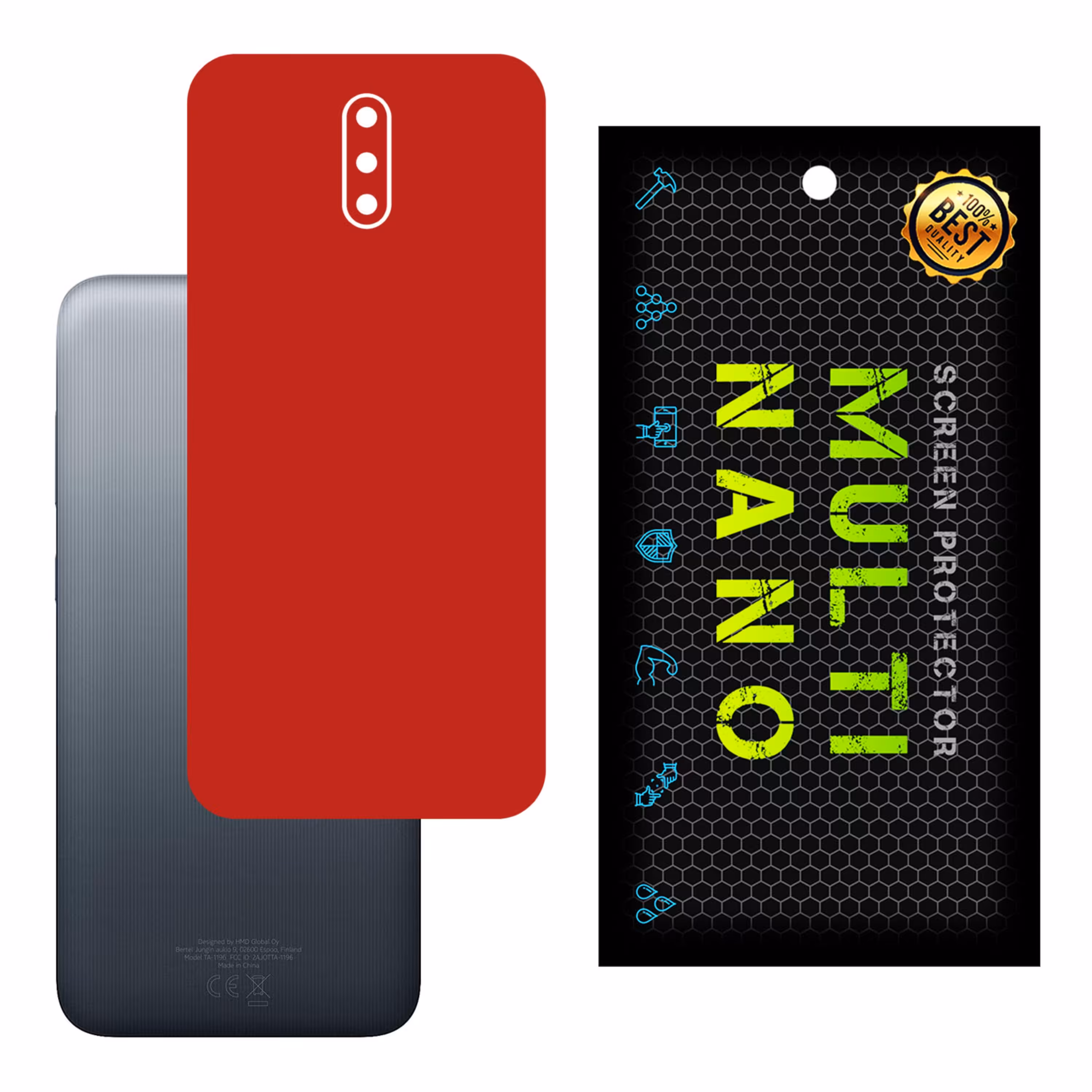 برچسب پوششی MultiNano مدل X-F1M-Red برای پشت موبایل   Nokia 2.3  