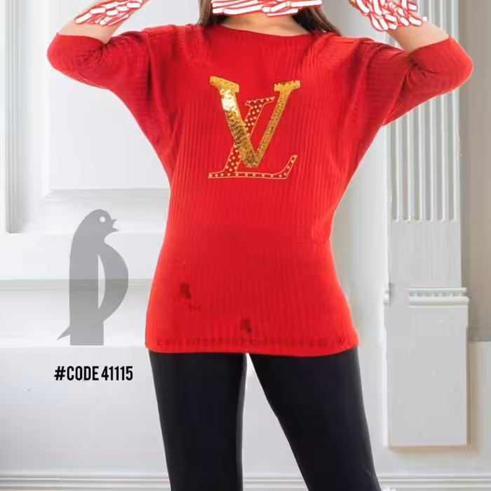 توجه به جای پولک نگین کار شده 
تونیک پولک و مروارید دوزی00