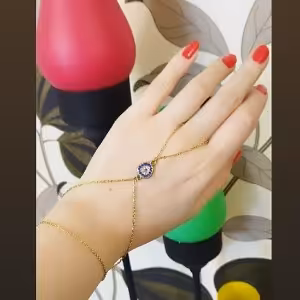 تمیمه استیل طرح چشم نظر نگین دار