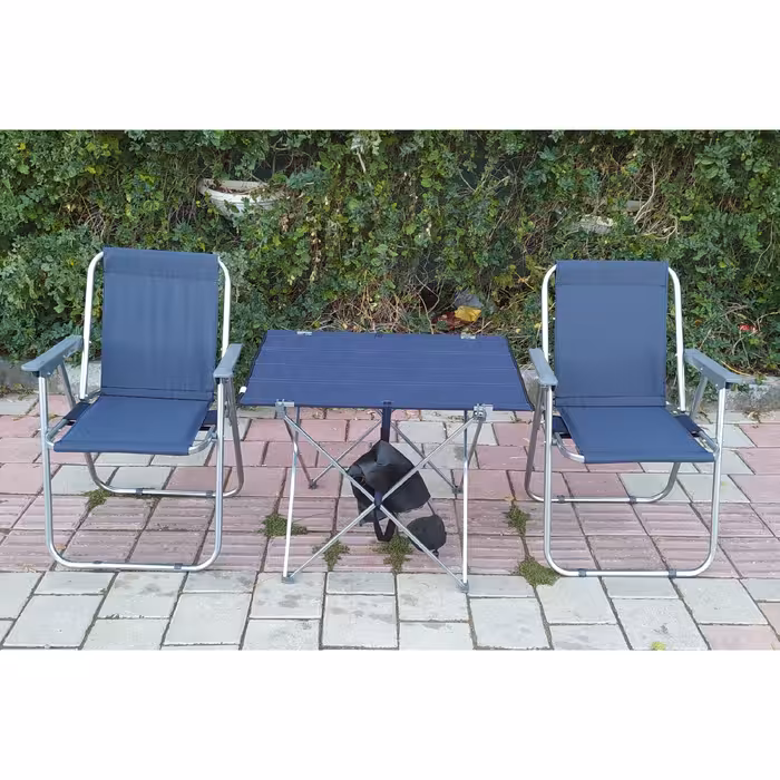  صندلی مسافرتی رنگ سورمه ای ( ست 2 نفره)